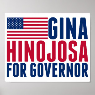 Gina Hinojosa voor gouverneur 2026 Texas verkiezin Poster