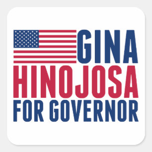 Gina Hinojosa voor gouverneur 2026 Texas verkiezin Vierkante Sticker