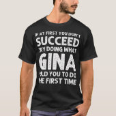 Gina Naam Gepersonaliseerde Verjaardag Grappig Ker T-shirt (Voorkant)
