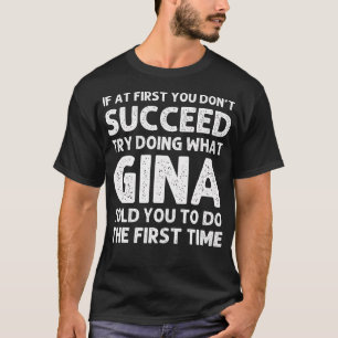 Gina Naam Gepersonaliseerde Verjaardag Grappig Ker T-shirt