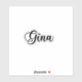 Gina Naam - Handgeschreven kalligrafie Sticker (Vel)