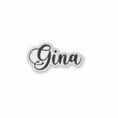Gina Naam - Handgeschreven kalligrafie Sticker (Voorkant)