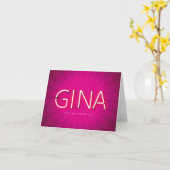 Gina-naam in gloeiende neonverlichting kaart (Gele Bloem)