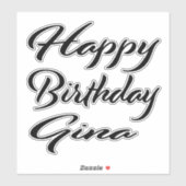 Gina Name Vorname black Sticker Geburtstag (Vel)