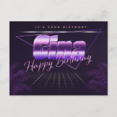 Gina Name Vorname lila Postkarte Geburtstag Briefkaart (Voorkant)