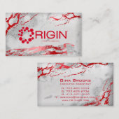 Gina Origin Event Planning Red Gray Silver Visitekaartje (Voorkant / Achterkant)