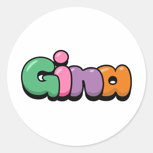 Gina Ronde Sticker (Voorkant)