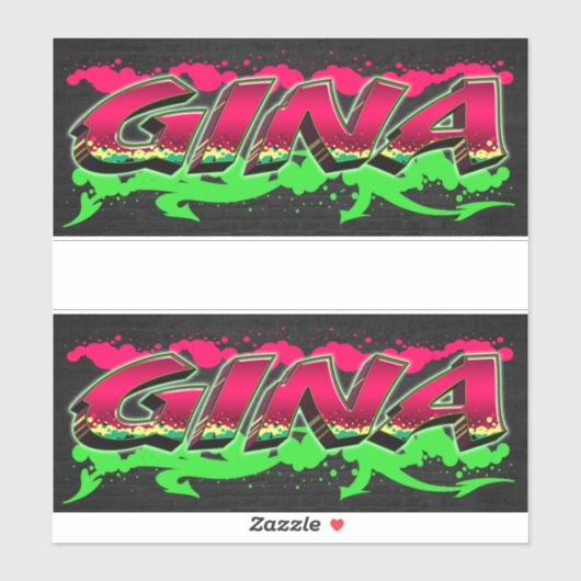 Gina Vorname Name Graffiti Aufkleber Sticker (Vel)