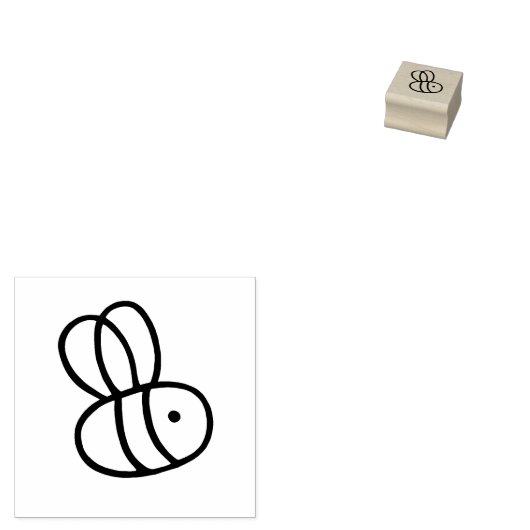 Gina's Bees 2 1x1 in Rubberstempel (Gestempeld)