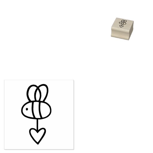 Gina's Bees 3 1x1 in. Rubberstempel (Gestempeld)