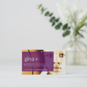 Gina's Face (paarse Visitekaartjes) Visitekaartje (Staand voorkant)