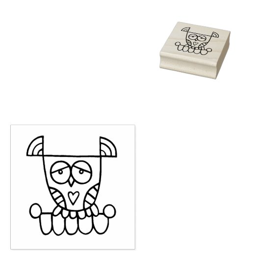 Gina's Uil Rubberstempel (Gestempeld)