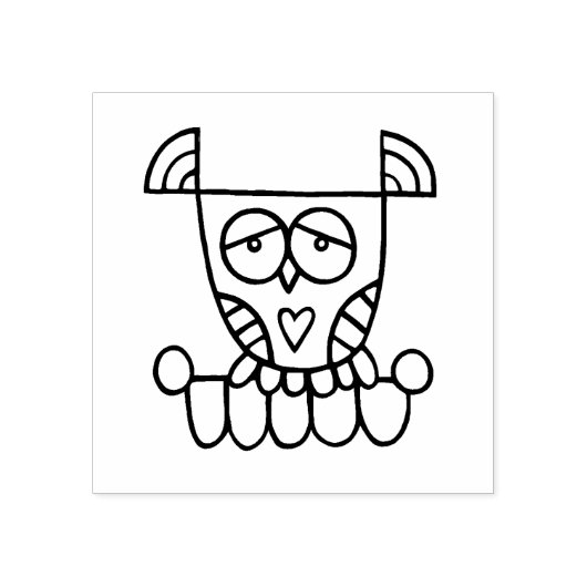 Gina's Uil Rubberstempel (Afrduk)