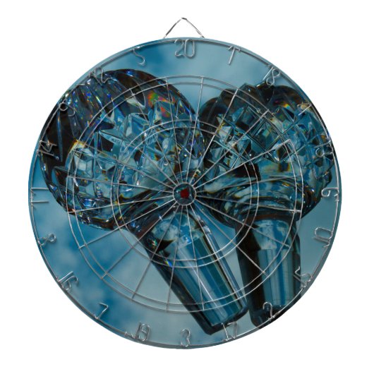Ginds naar de kristalblauwe luchten dartbord (Voorkant)