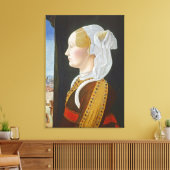 Ginevra Bentivoglio, c. 1474-77 Canvas Afdruk (Insitu (Woonkamer))