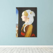 Ginevra Bentivoglio, c. 1474-77 Canvas Afdruk (Insitu (Houten vloer))