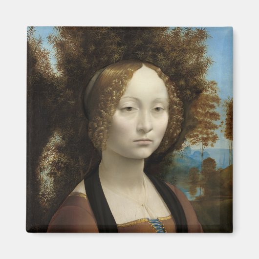 Ginevra de' Benci door Leonardo Da Vinci Magneet (Voorkant)
