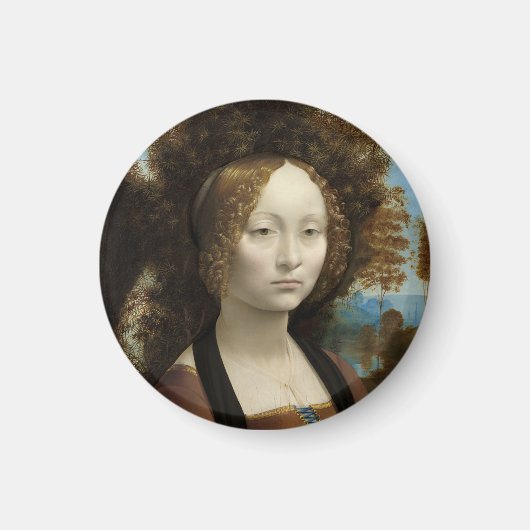 Ginevra de' Benci door Leonardo Da Vinci Magneet (Voorkant)