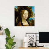 Ginevra de' Benci door Leonardo da Vinci Poster (Thuiskantoor)