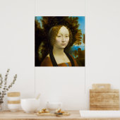 Ginevra de' Benci door Leonardo da Vinci Poster (Keuken)