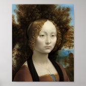 Ginevra de' Benci door Leonardo Da Vinci Poster (Voorkant)