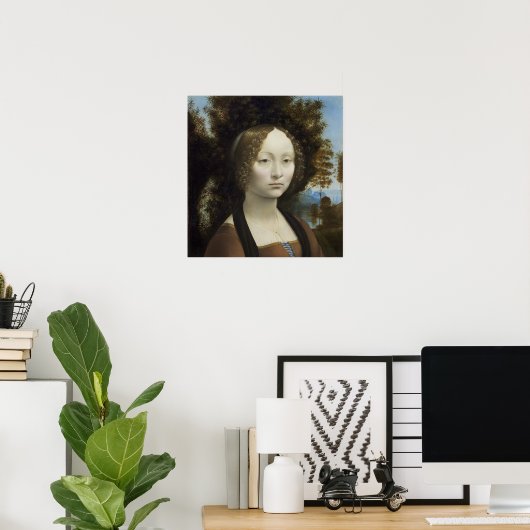 Ginevra de' Benci door Leonardo da Vinci Poster (Thuiskantoor)