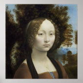 Ginevra de' Benci door Leonardo da Vinci Poster (Voorkant)
