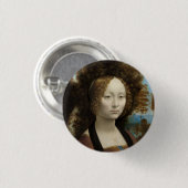 Ginevra de' Benci door Leonardo Da Vinci Ronde Button 3,2 Cm (Voorkant /achterkant)
