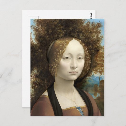 Ginevra de' Benci Leonardo da Vinci Briefkaart (Voorkant / Achterkant)