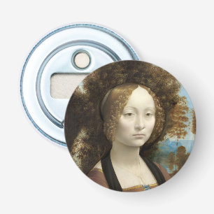 Ginevra de' Benci Leonardo da Vinci Button Flesopener