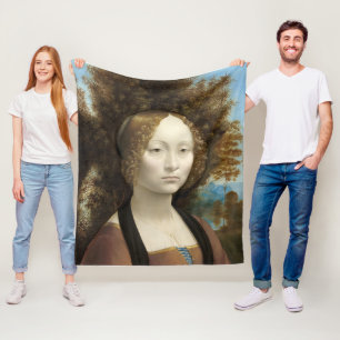 Ginevra de' Benci Leonardo da Vinci Fleece Deken