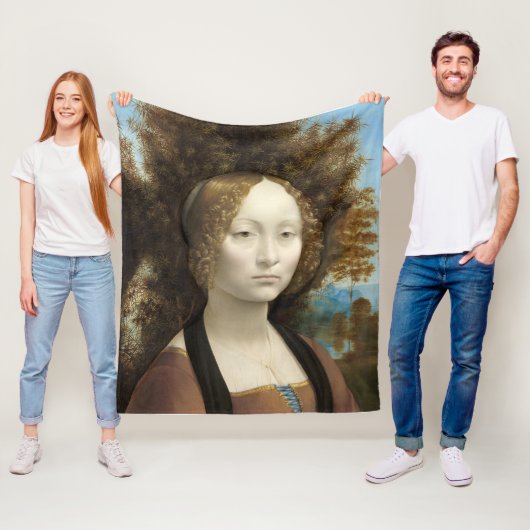 Ginevra de' Benci Leonardo da Vinci Fleece Deken (In situ)
