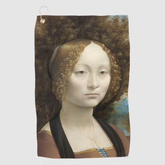 Ginevra de' Benci Leonardo da Vinci Golfhanddoek (Voorkant)