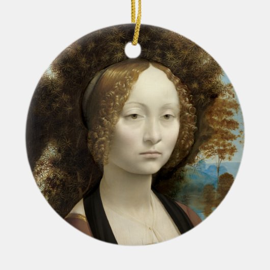 Ginevra de' Benci Leonardo da Vinci Keramisch Ornament (Voorkant)