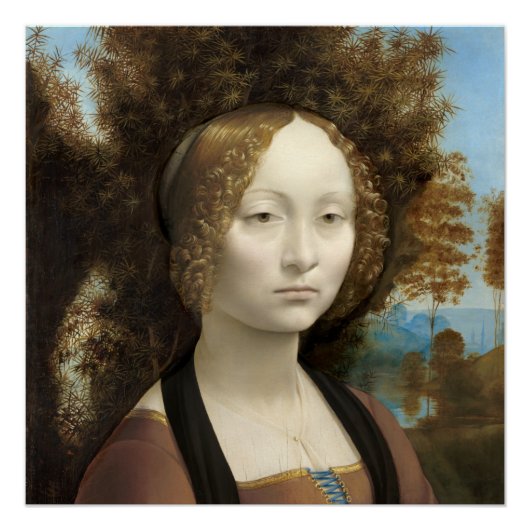 Ginevra de' Benci Leonardo da Vinci Perfect Poster (Voorkant)