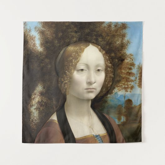 Ginevra de' Benci Leonardo da Vinci   Wandkleed (Voorkant)