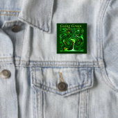 Ging Green_ Vierkante Button 5,1 Cm (In situ)