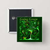 Ging Green_ Vierkante Button 5,1 Cm (Voorkant /achterkant)