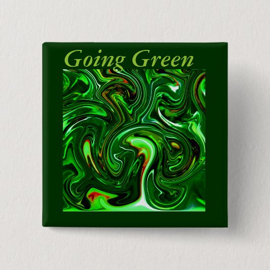 Ging Green_ Vierkante Button 5,1 Cm (Voorkant)