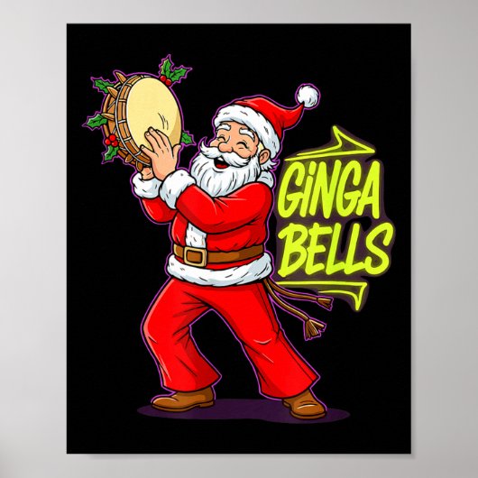 Ginga Bells Santa Brazilian Party Holiday Christma Poster (Voorkant)