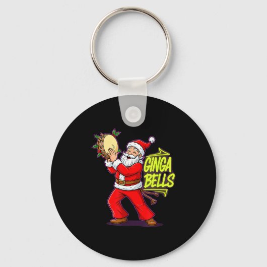 Ginga Bells Santa Brazilian Party Holiday Christma Sleutelhanger (Voorkant)