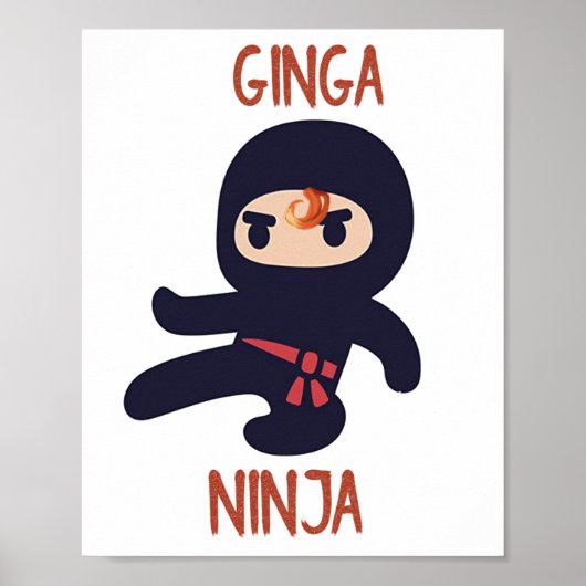 Ginga Ninja Poster Redhead Funny Wall (Voorkant)
