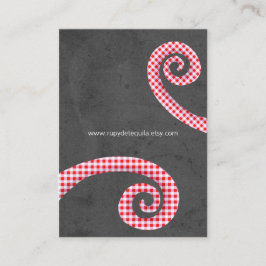 Gingam & Charcoal Grey Elegant Donker Vintage Visitekaartje