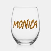 Ginger 3D Grappige Moderne Naam Wijnglas Zonder Voet (Voorkant)