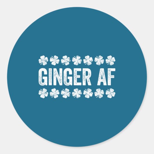 Ginger Af Shirt Irish Men Women St Patricks Day  Ronde Sticker (Voorkant)