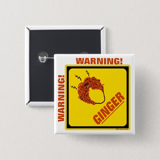 Ginger Alert. Vierkante Button 5,1 Cm (Voorkant /achterkant)