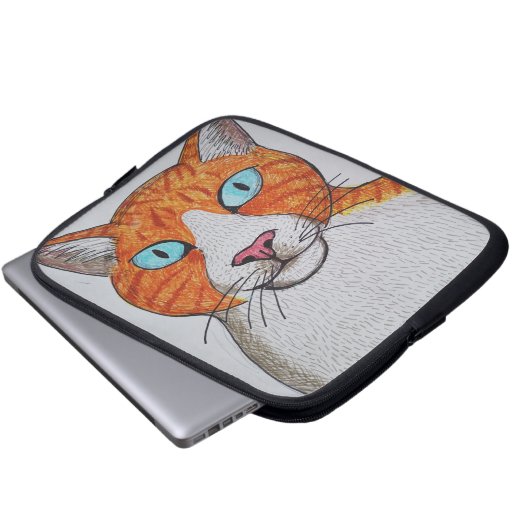Ginger and white cat Electronics Bag Laptop Sleeve (Voorkant onderkant)