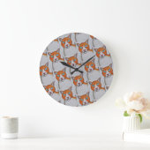 Ginger and white Cat Wall Clock Grote Klok (Huis)