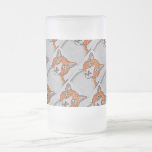 Ginger and White Frosted mug Matglas Bierpul (Center)