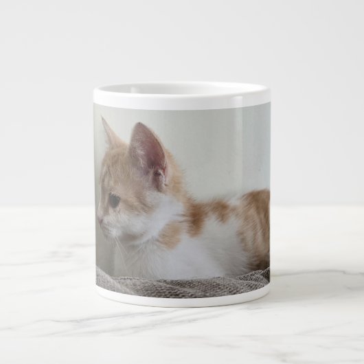 Ginger and White Kitten Grote Koffiekop (Voorkant)